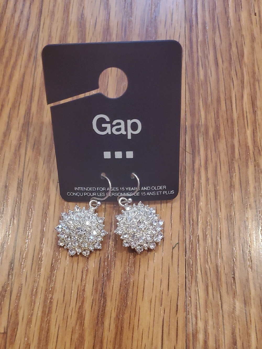 GAP Silver Crystal Cluster Drop Earrings
